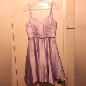 Lavender Corset Cocktail Dress with Beaded Waist